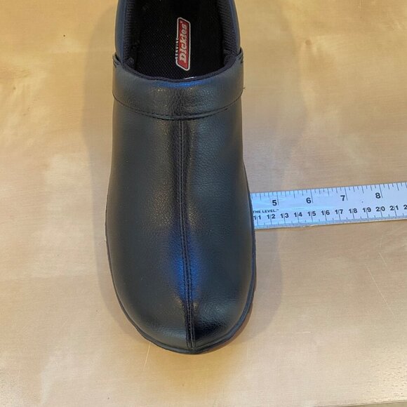 Dickies Womens Professional Black Leather Slip-On Clogs lightweight in 8.5 - Picture 12 of 15